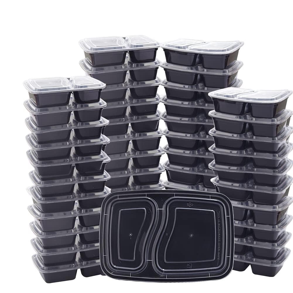 Buy LIYH 50pcs Meal Prep Containers 32oz Food Storage Bento Box 2