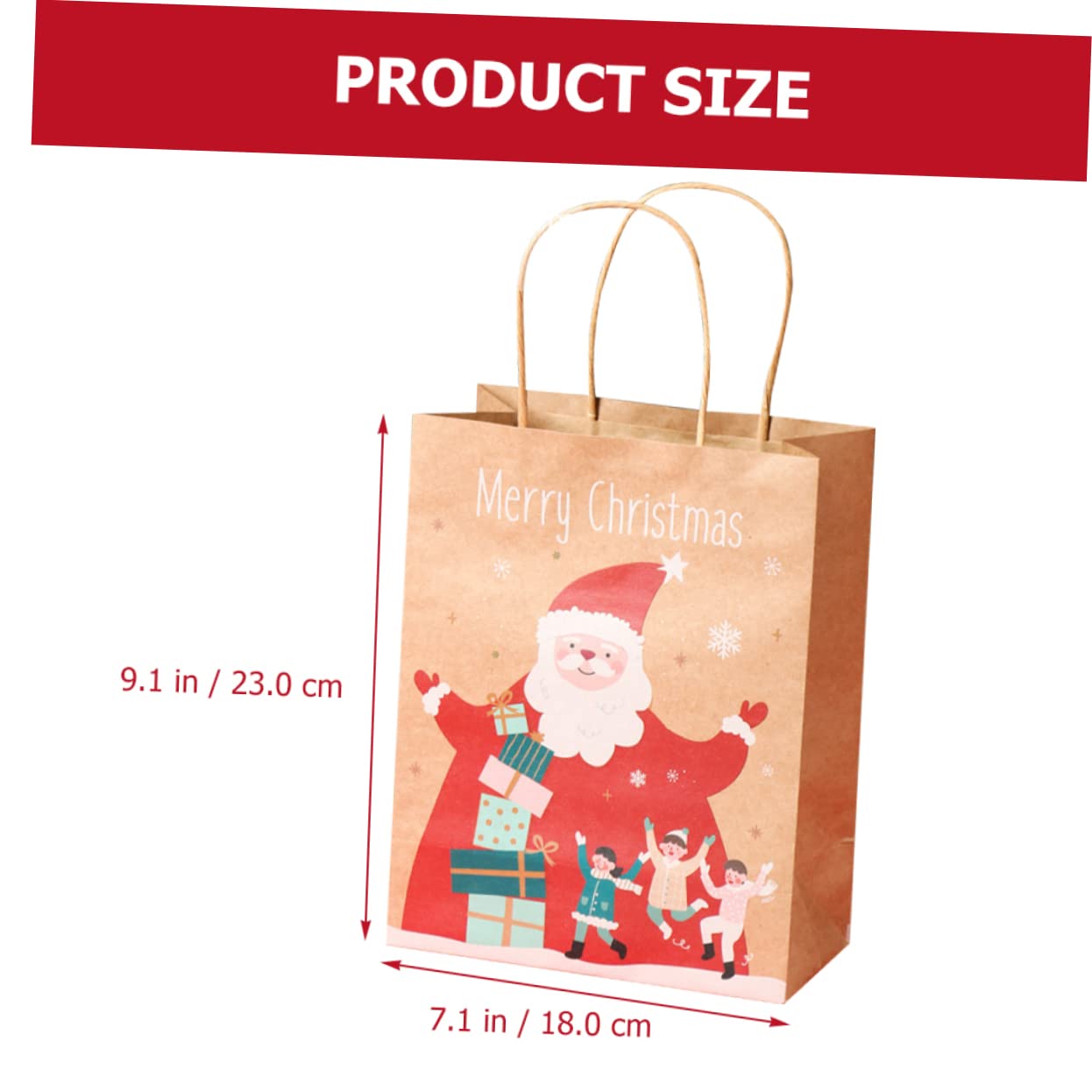 HAPINARY 25pezzi Borse Di Carta Per Natale Sacchetti Manici Per Regali Festivi Decorativi e Chic Per Feste Di Natale e Favors Stampa Tematica