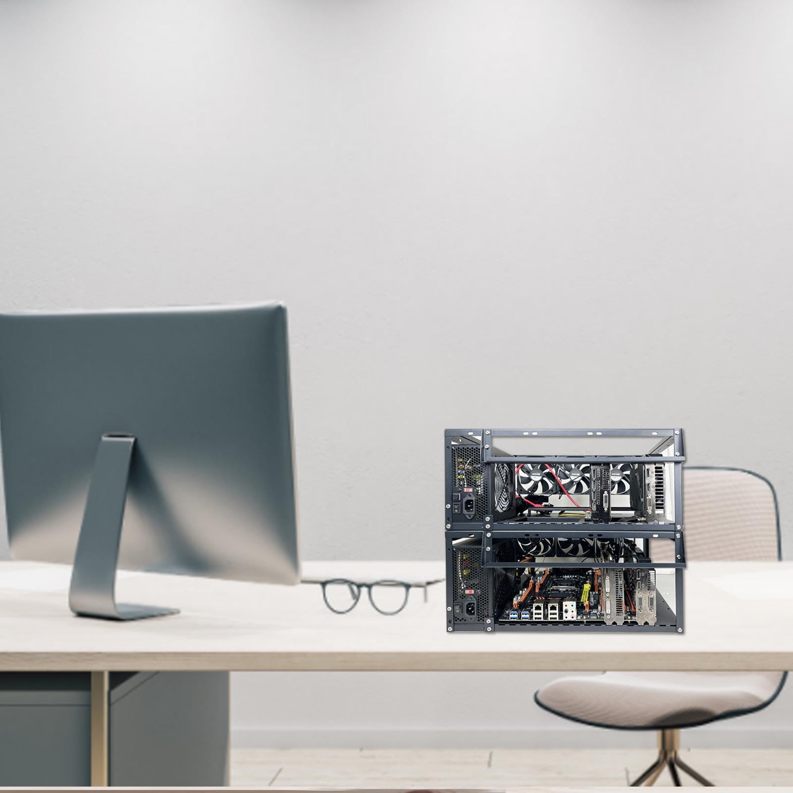 Genérico PC para juegos mini torre – para ordenador de sobremesa, chasis de montaje personal, componentes compactos | Juegos Streaming Estación de trabajo de escritorio Creación de contenido Material