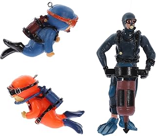 Toyvian 3 Peças Decoração Acessórios Para Tanque De Peixes Acessórios Para Aquário De Peixes Mergulhador Flutuante Para Aquário Desenhos Animados Mergulhador Adorna Modelos De Mergulhador
