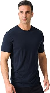 T-Shirt Homme Laine Mérinos Anti-Odeur Léger Fonctionnel sous-Vêtement Randonnée Voyage