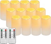 Vista 10 de Velas LED sin llama que funcionan con batería, mecha 3D, control remoto de 10 teclas, temporizador de 24 horas, juego de 9 velas eléctricas