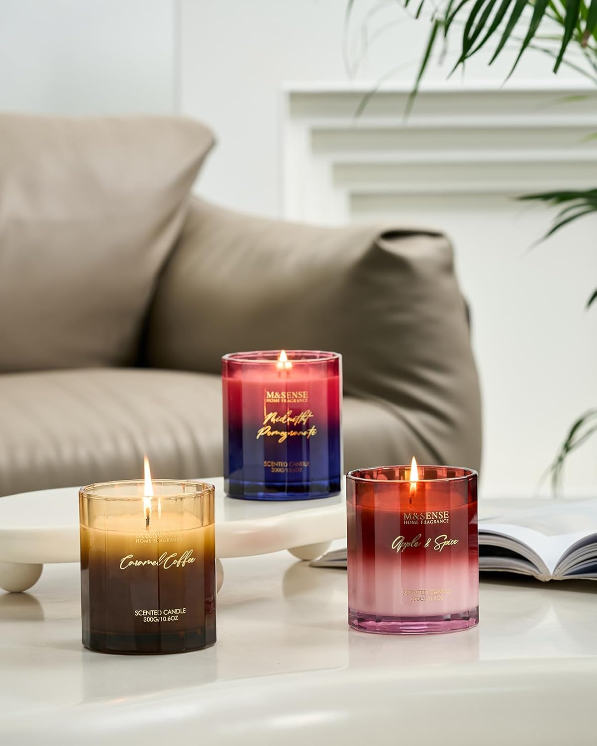 M&SENSE Caramel Coffee Candle for Home Scented, 10.6oz 60 Hours Burn Natural Soy Long Lasting Slow Burning Organic Aromatherapy Candle Housewarming Appreciation Gift for Women - Image 7