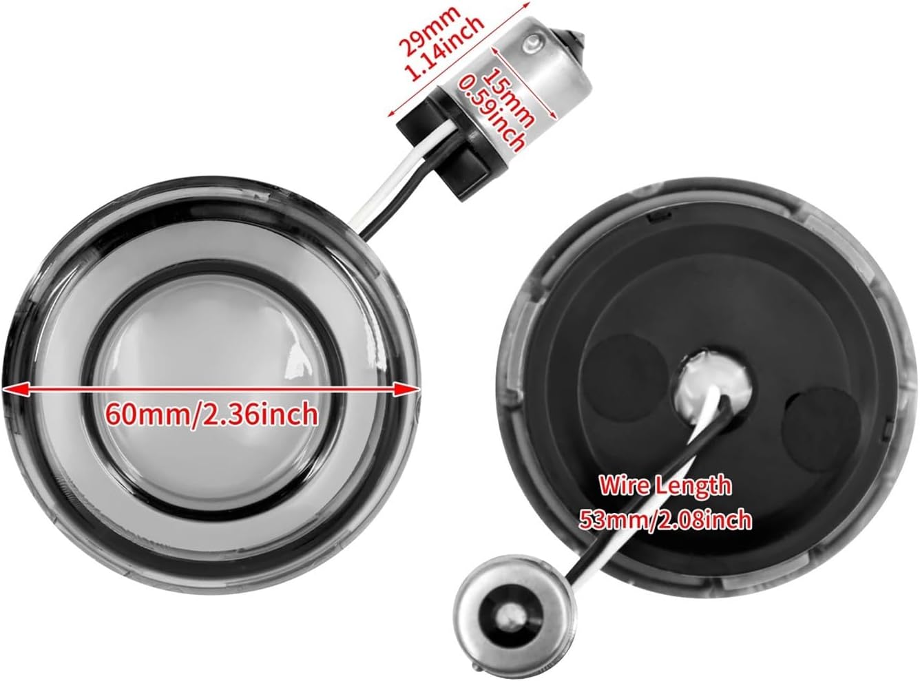 バイク用ウィンカーLED 1156スタイル LED グレー ハー&amp;レー ツーリング スポーツスター XL 2002-2021