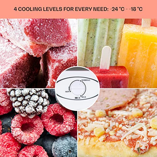 Klarstein Free Standing Freezer Fridge Mini Freezer for Bedrooms, Home & Office- 64 litres Net Capacity, Energy Efficiency Class A ++, 3 Drawers, Height-Adjustable Feet Mini Ice Cube Maker & Scraper - Image 4