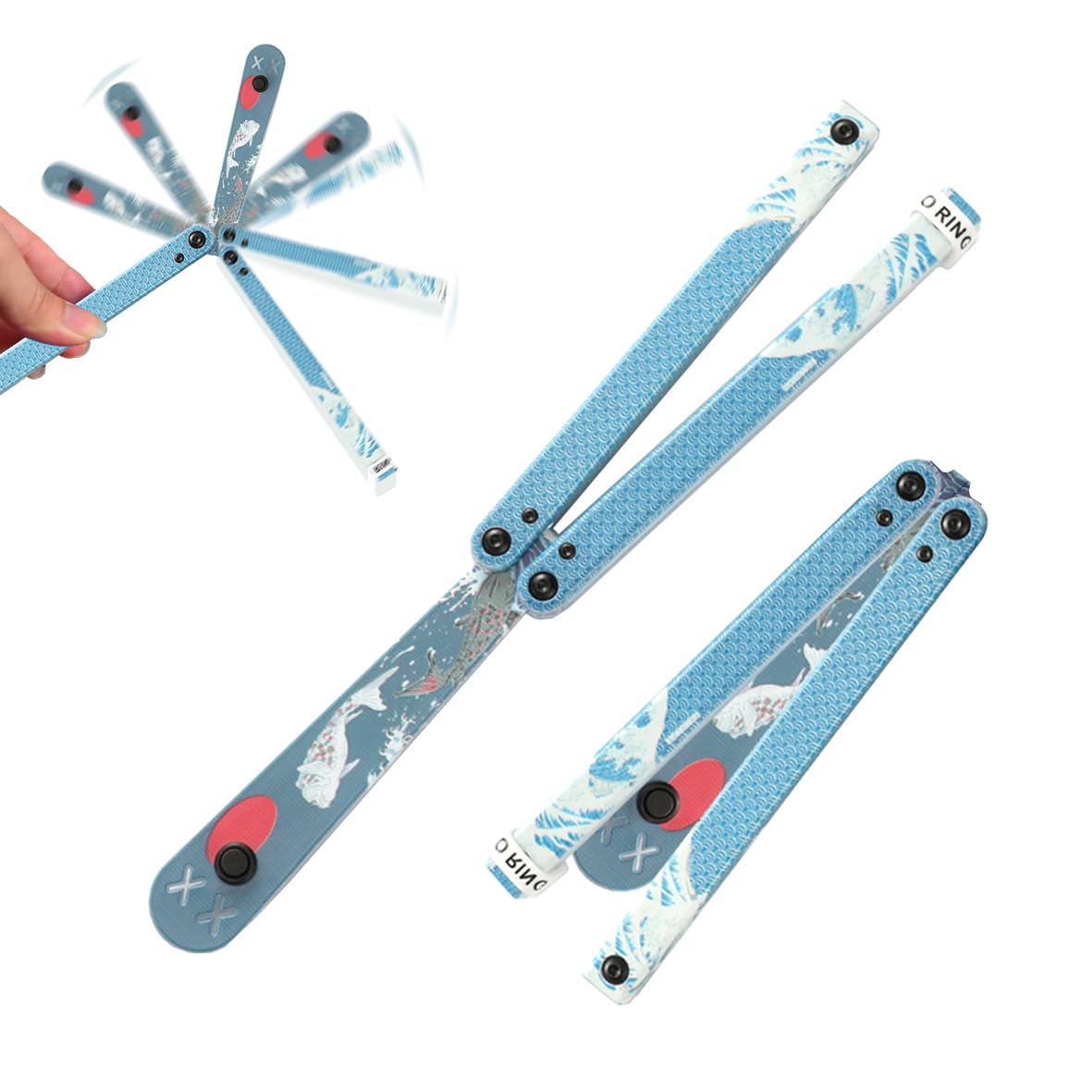 Plastic Butterrfly k nife Trainer,Plastic Finger Flip Training,Plastic Bali song Trainer for Practicing Flipping (Solar Mariner)