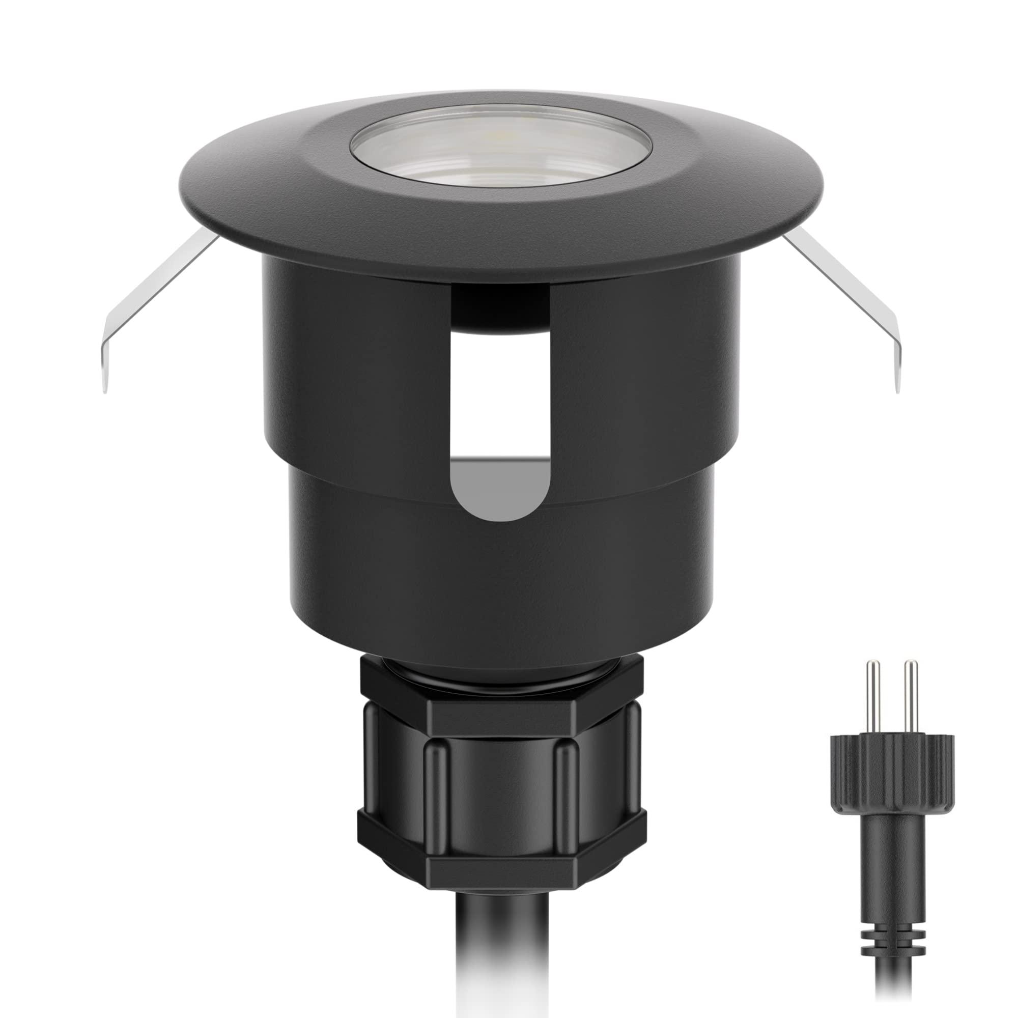 ATRIA LED Bodeneinbauleuchte – Außen, IP65, schwarz, rund, Ø40 mm, warmweiß