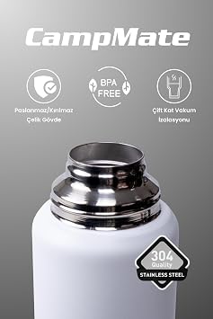 Cooker 750 ml Paslanmaz Çelik Çift Kat Termos, Beyaz, 24 Saat Sıcak 48 Saat Soğuk