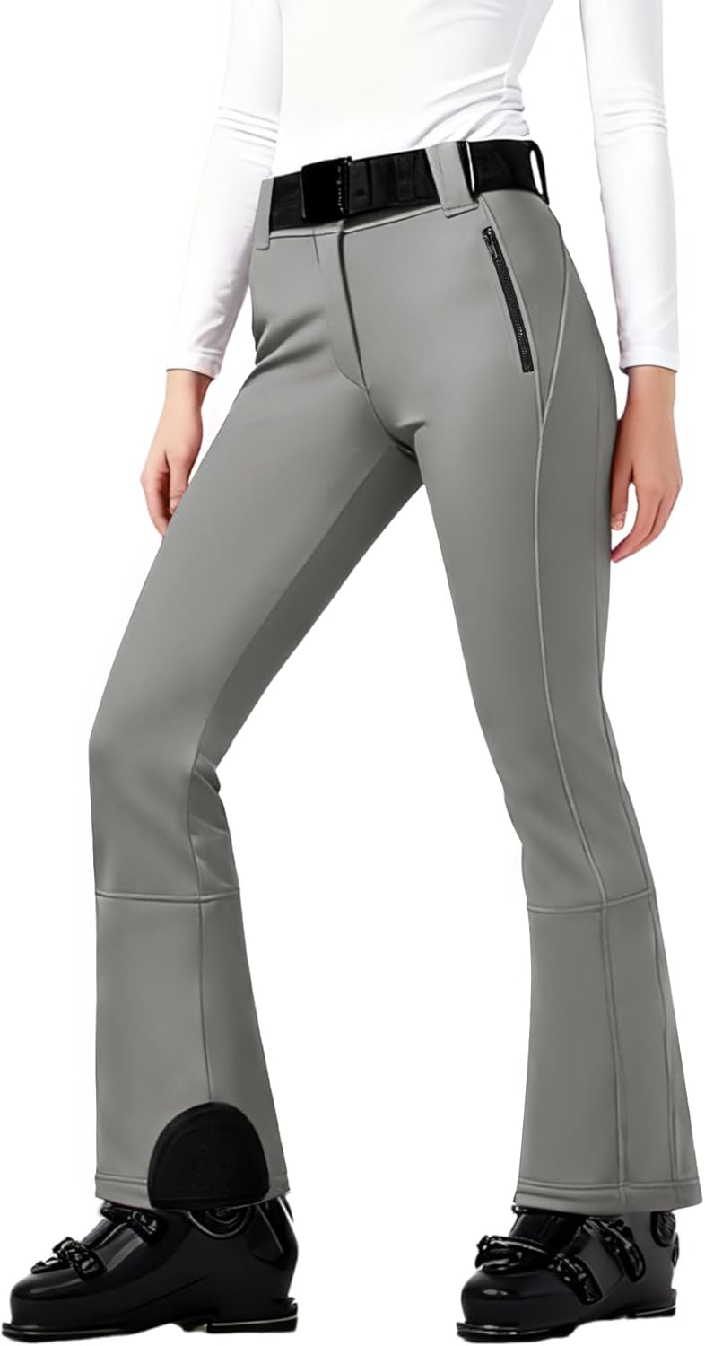 Yousify Womens Snow Ski Pants Waterproof Softshell Insulated Fleece Lined Snowboard Pants for Winter Outdoor Hiking