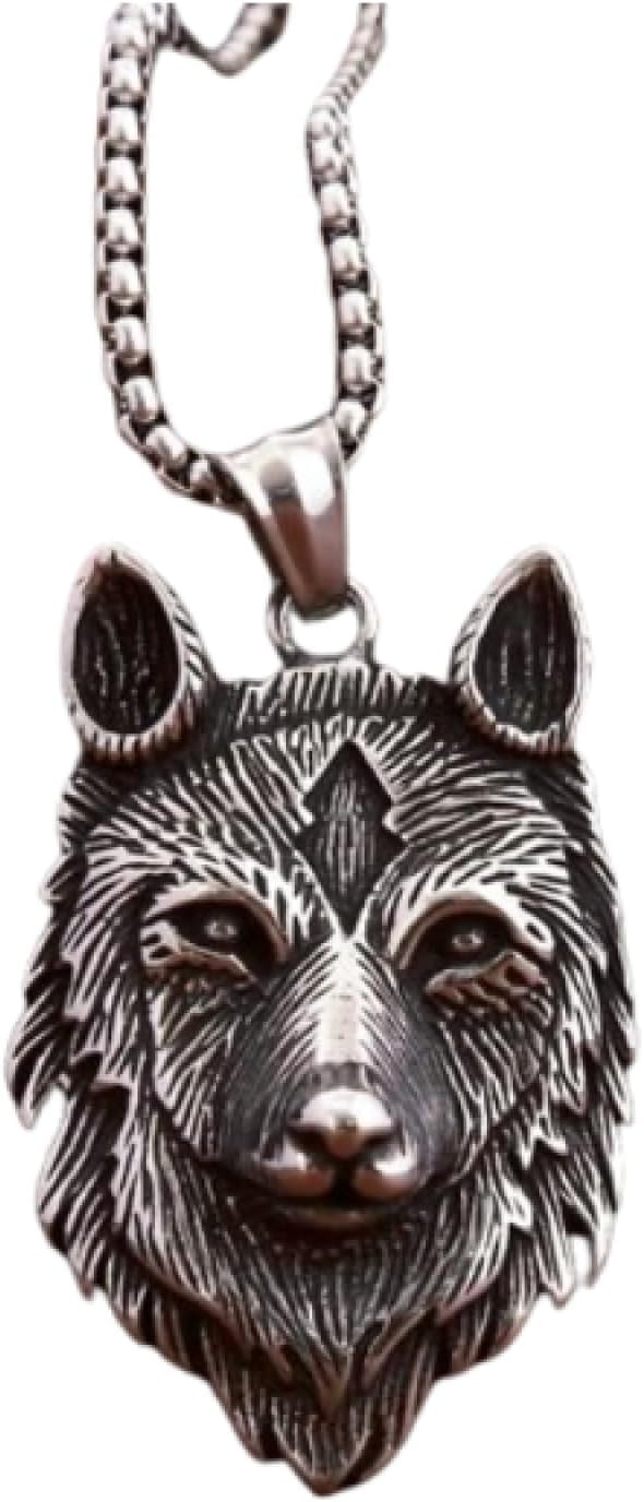 Collier chaîne avec pendentif loup robuste et finitions métal - 8