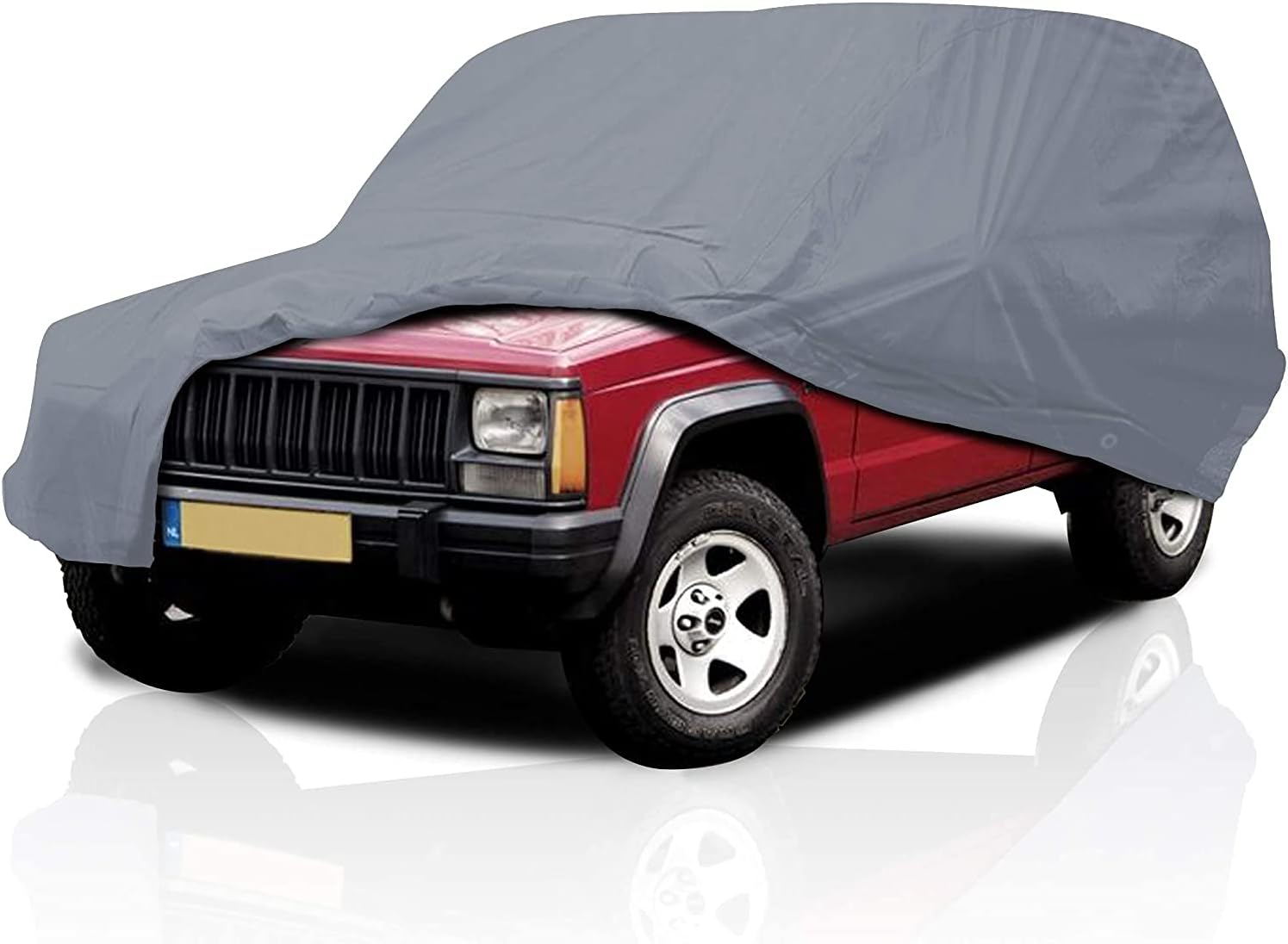 5 Layer Full Car Cover – Semi Custom Fit Jeep Scrambler CJ8 1981-1985 SUV 2-Door | All-Weather Protection: Dustproof, Windproof, UV-Resistant, Breathable & Durable