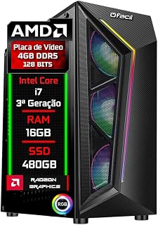 PC Gamer Blue PC Intel core I7 (3ª Geração) 16GB AMD Radeon 4GB DDR5 128 Bits SSD 480GB - Fonte 500w