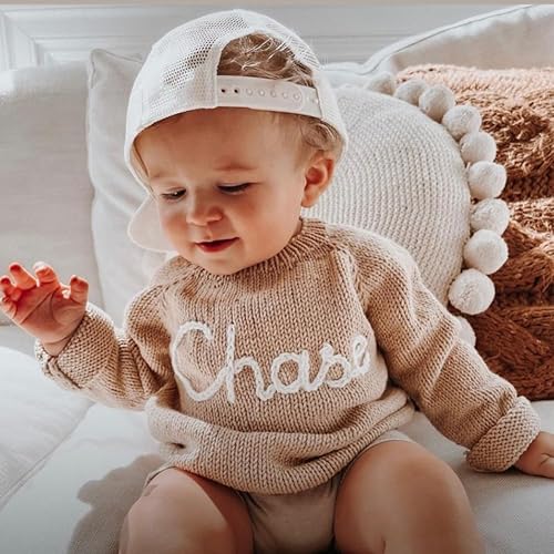 Miniatura 3 de Personalized Baby Sweater With Name Personalized Oversized Jumper Sweaters Birthday Christmas Baby Gift (Sweater)