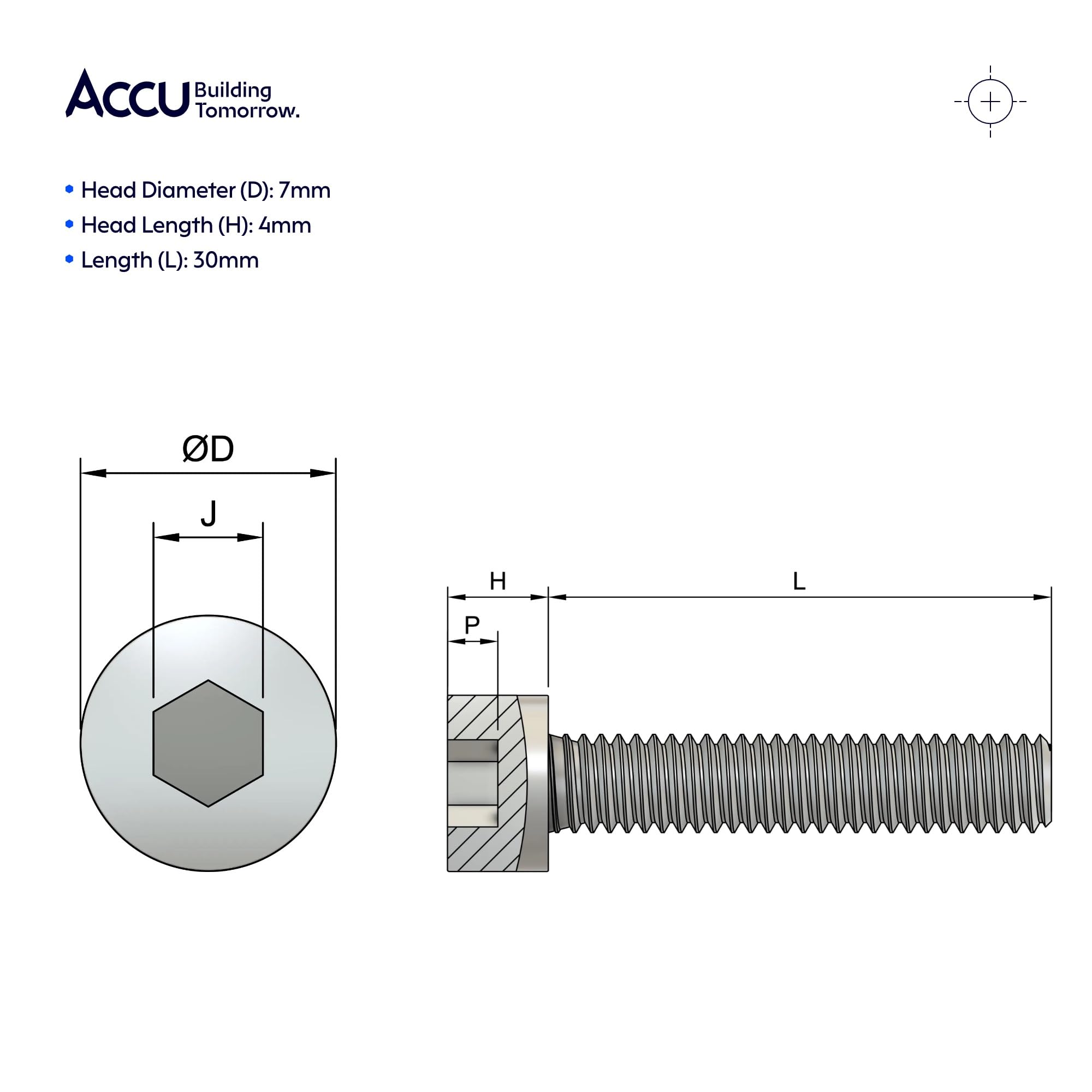 Accu - M4 x 30mm Cap Head Screws (DIN 912) - High Tensile Steel (12.9) (Pack of 50) - Image 4