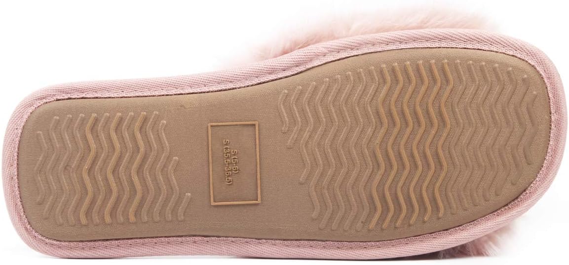 Caramella Bubble Women Fuzzy House Slippers: Fluffy Open Toe Summer Slides Slippers - Furry Ladies Bedroom Slipper - Soft Fur Memory Foam Indoor Outdoor Home Shoes