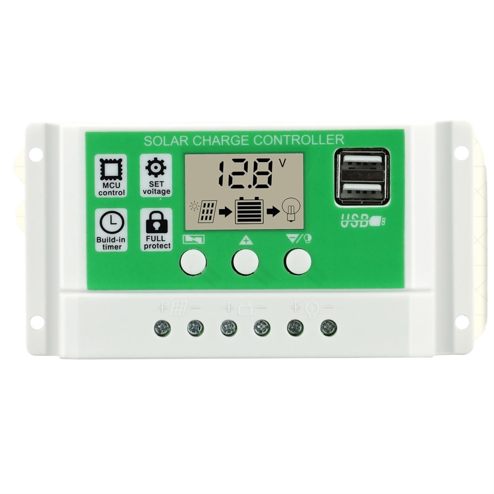 PWM Solar Charge Controller 10A 20A 30A 12V/24V Photovoltaic Regulator with LCD Display Solar Panel Controller(30A)