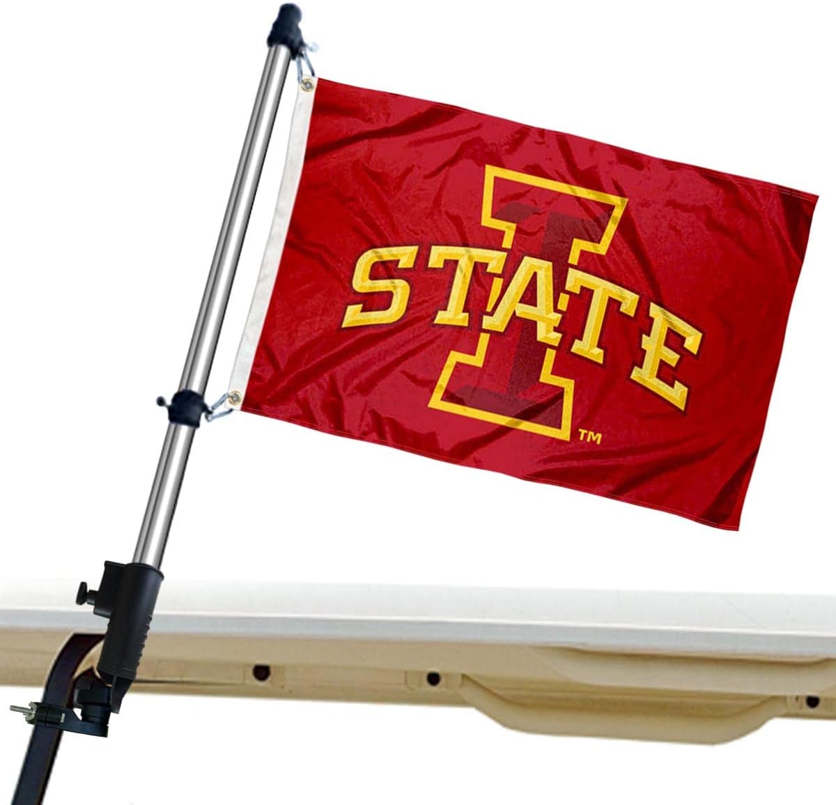 College Flags & Banners Co. Iowa State Cyclones Golf Cart Flag Pole and Holder Mounting Bracket