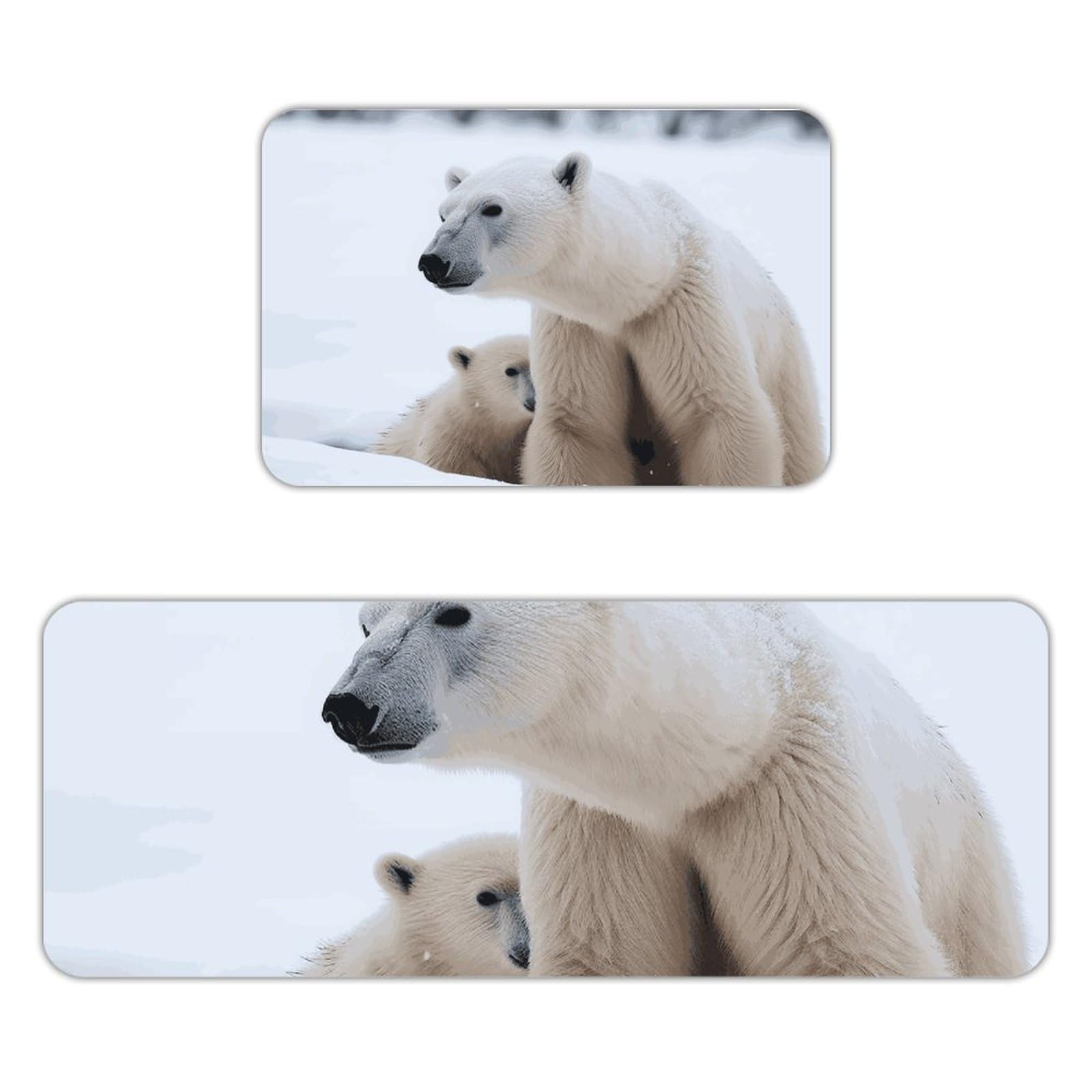 Tapete de cocina transpirable y suave de animales de nieve para suelo de cocina