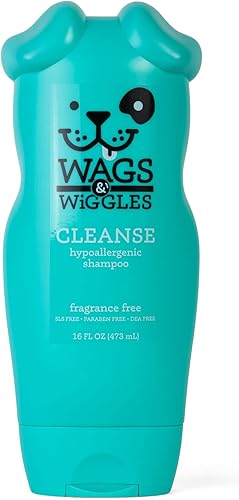 Wags & Wiggles Cleanse Champú hipoalergénico  Champú hipoalergénico para perros con piel sensible, champú para mascotas  Champú limpiador para