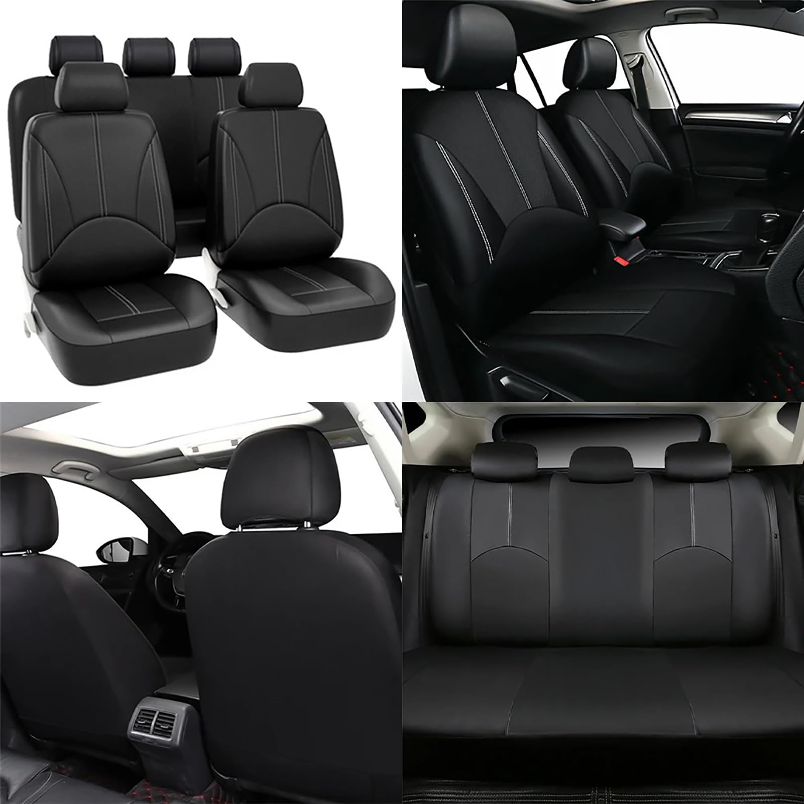 Coprisedili E Poggiatesta per Daihatsu Feroza Hard Top (F300) 1988-1998, In Ecopelle Traspirante, Compatibili Con Airbag E Lavabili,Blue