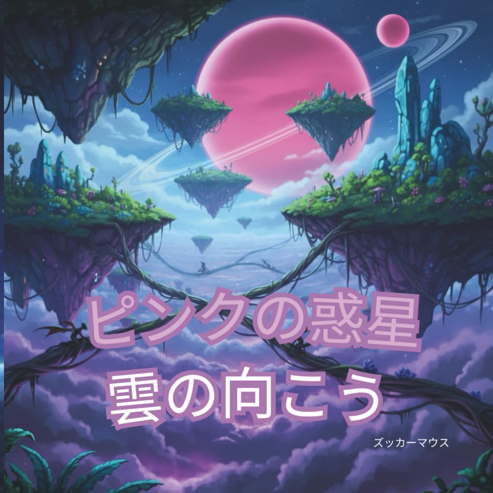 雲の向こうのピンクの惑星