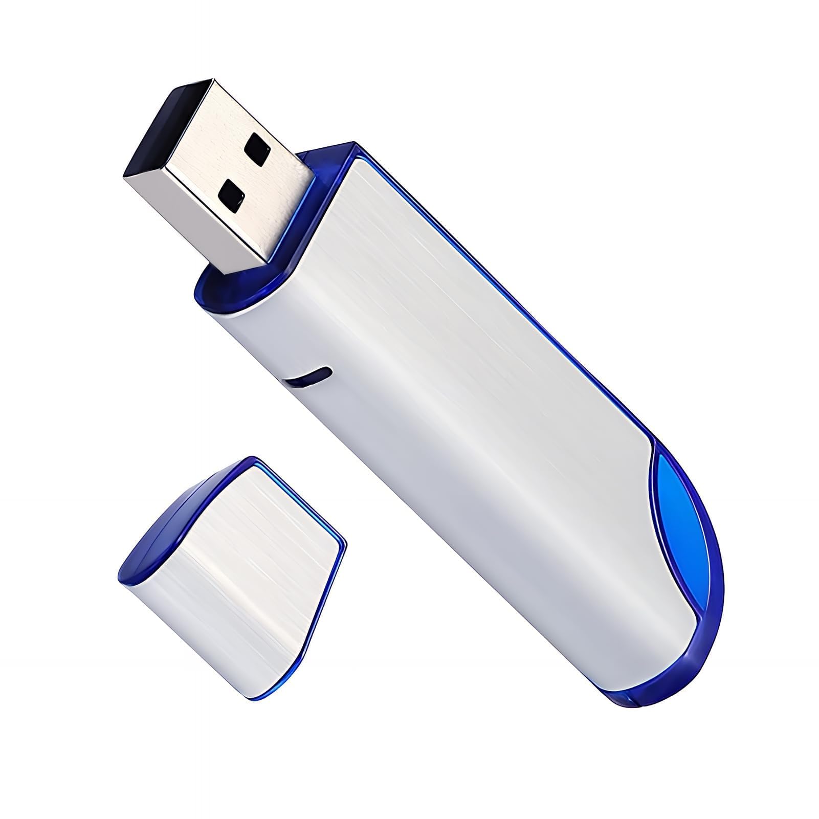 64GB FAT32 USB 2.0 Flash Drive, USB Memory Stick with Protective Cap & Keyring, Pen Drive for Game Capture Card/Cassette Player/PC/Laptop, External Photo/Video/Data Backup with LED Indicator (White)