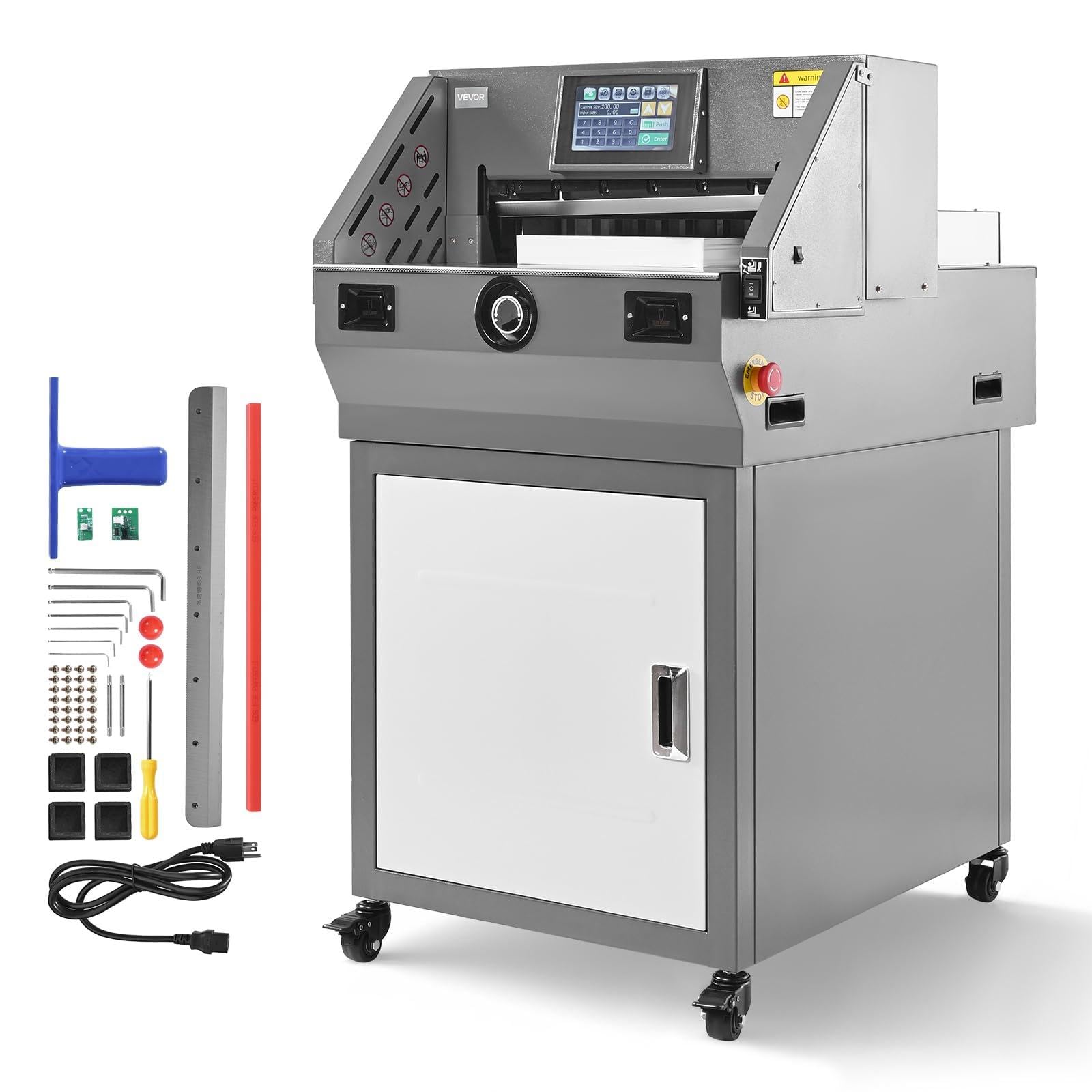VEVOR Taglierina per Carta ad Alte Prestazioni, Larghezza di Taglio 457 mm, Spessore di Taglio 58 mm, Grande Ghigliottina Elettrica con Funzione a Infrarossi e Lama di Ricambio, 1000 W