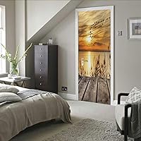 Vista 112 de 3D Pegatina de pared adhesiva para puerta - Poster de película de escaleras antiguas Premium PVC impermeable para pared de dormitorio y sala