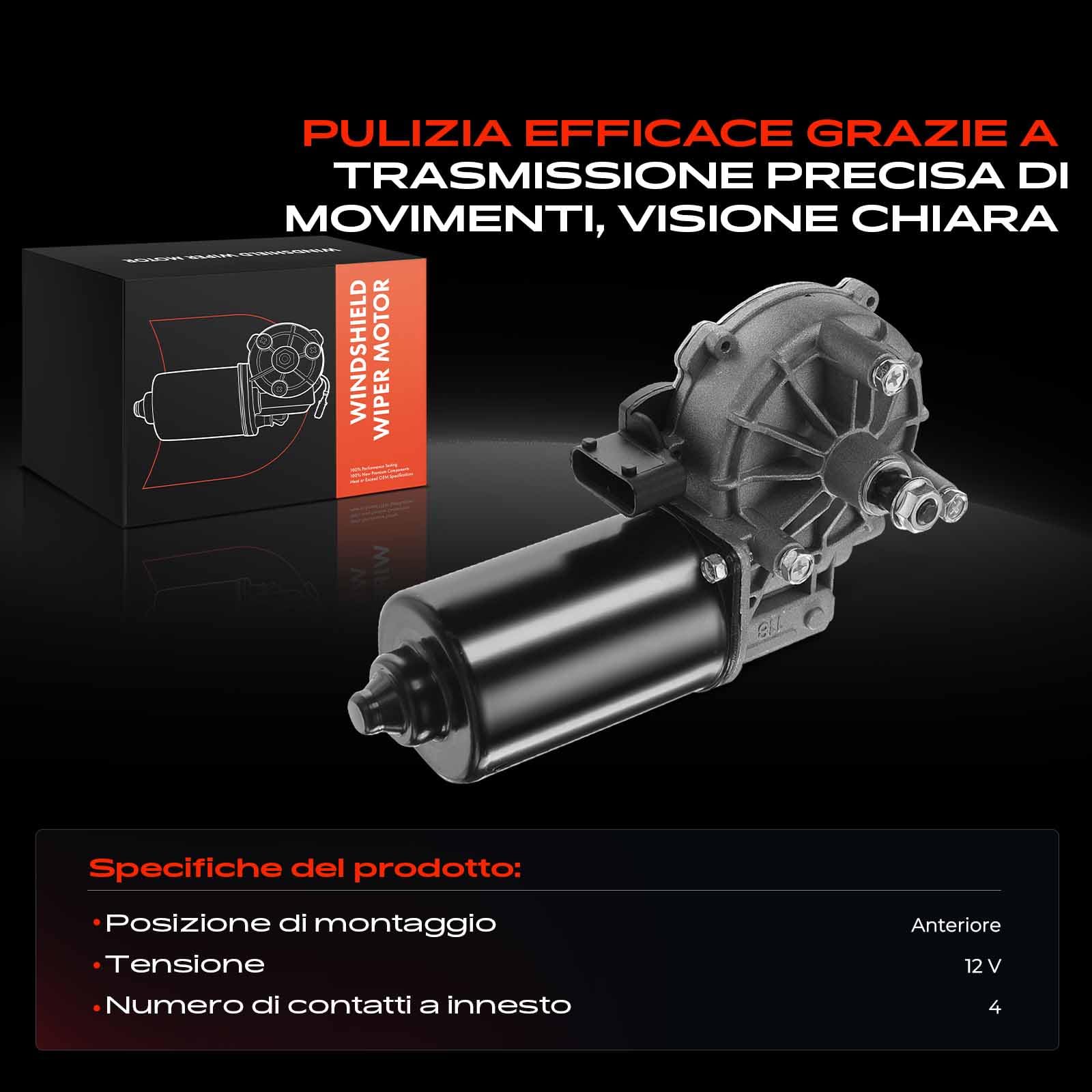 Frankberg Motorino tergicristallo motore tergicristallo 4 Poli anteriore
