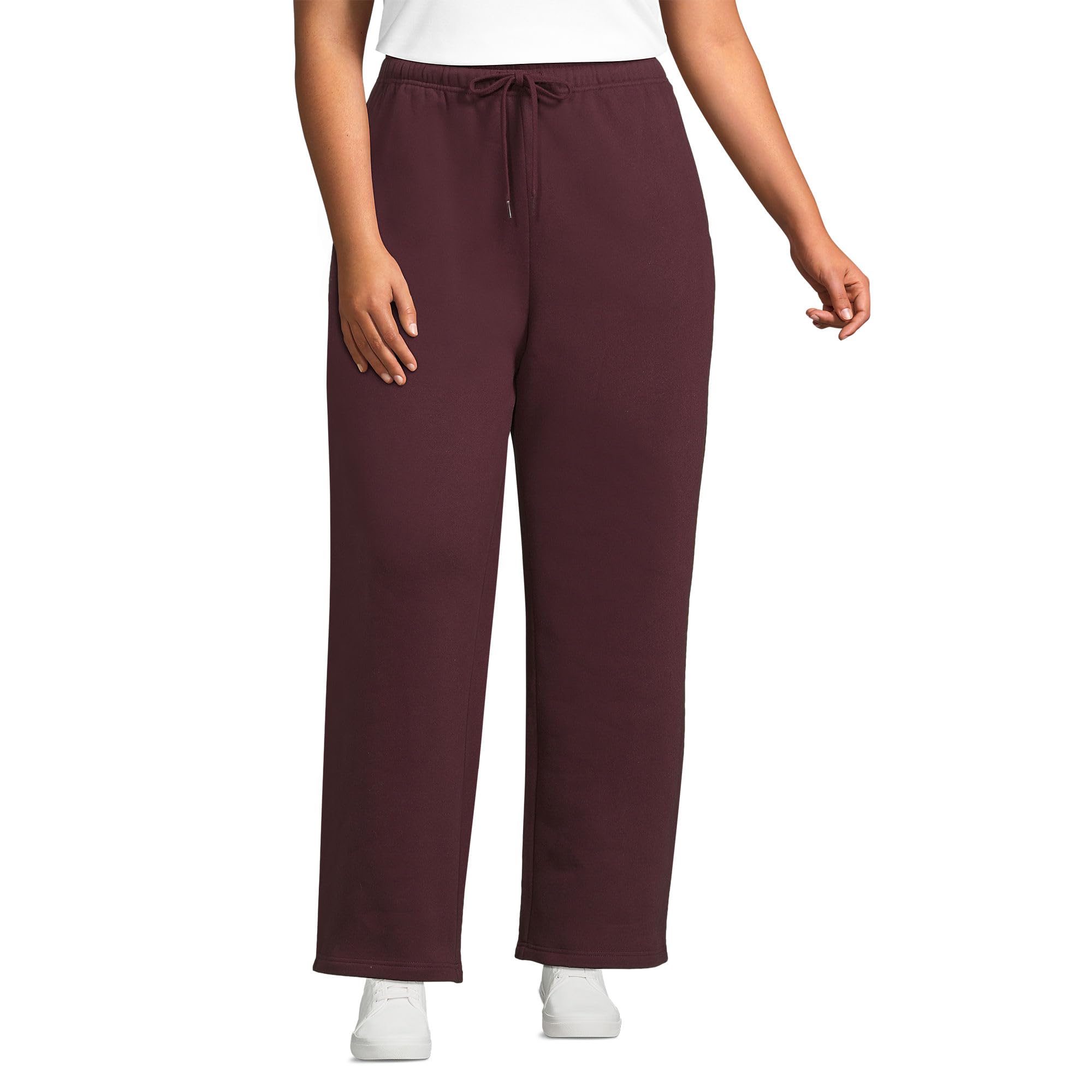 Lands End Womens Serious Sweats High Rise Relaxed Straight Leg Pants
