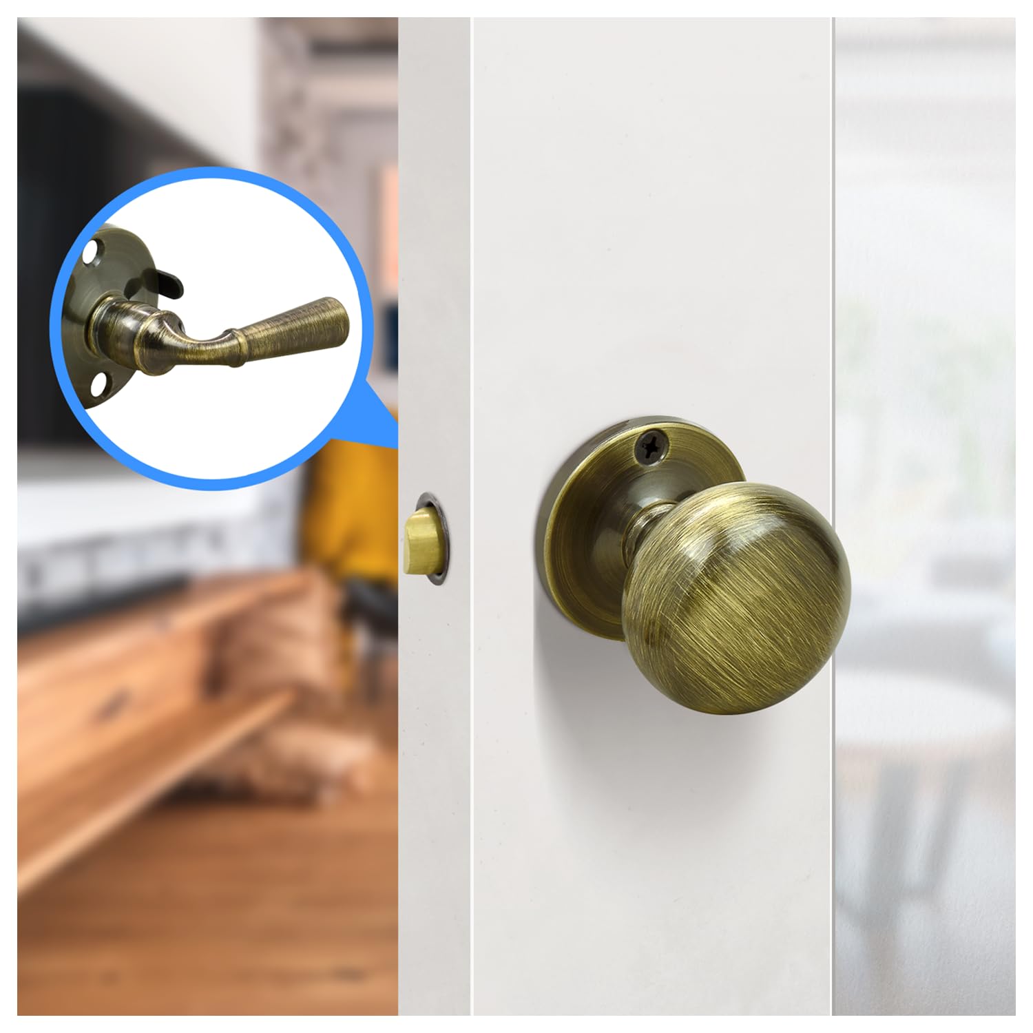 Nuk3y Storm Series Solid Brass Screen Storm Door Latch (Antique