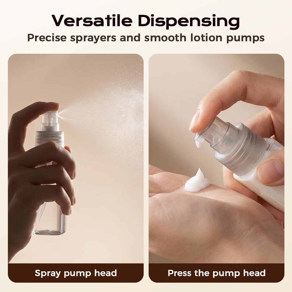 2026 New 4 in 1 Travel Dispenser Bottle, 4 Pack 35ML Travel Bottles for Toiletries, Leak Proof Travel Size Containers for Shampoo, Conditioner, Lotion, for Vacation, Business Trip, Gym (Multicolor-D)