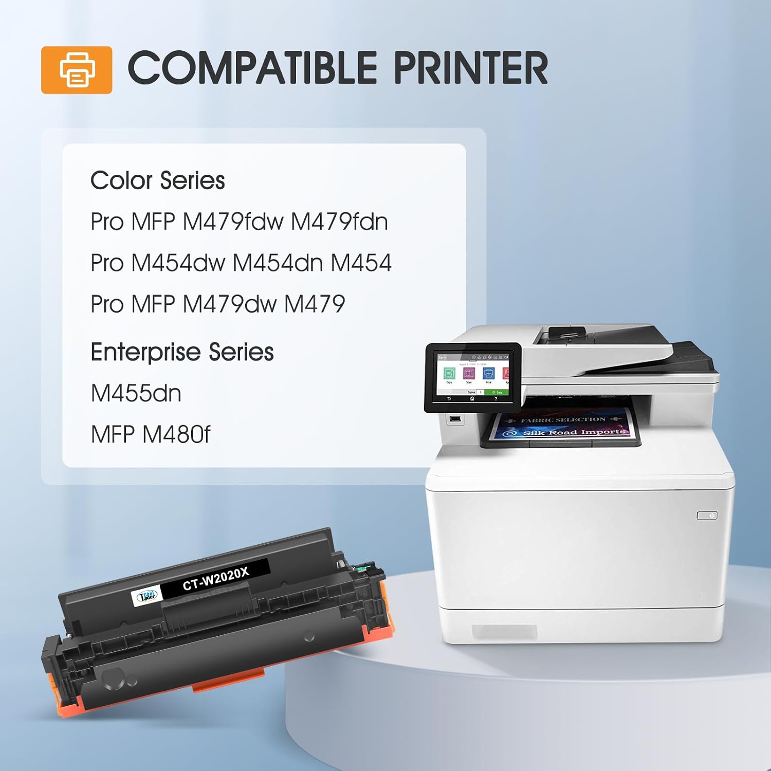 414X Black Toner Cartridge High Yield M479fdw Compatible for HP 414X 414A W2020X for HP Color LaserJet Pro MFP M479fdw M454dw M479fdn M479dw M454dn M479 M454 W2020A Printer Ink 2Pack