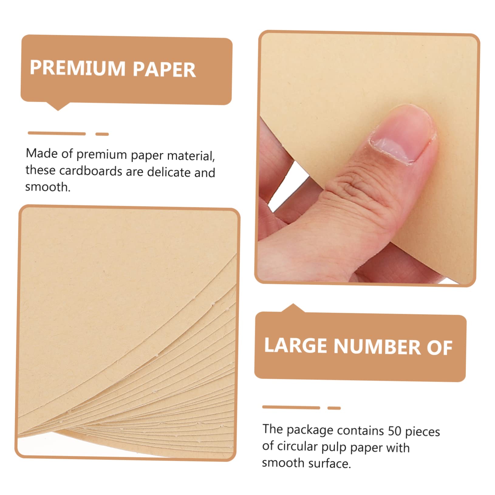 Rundes Skizzenpapier aus Papier, 50 Stück, Rundes Zeichenkarton