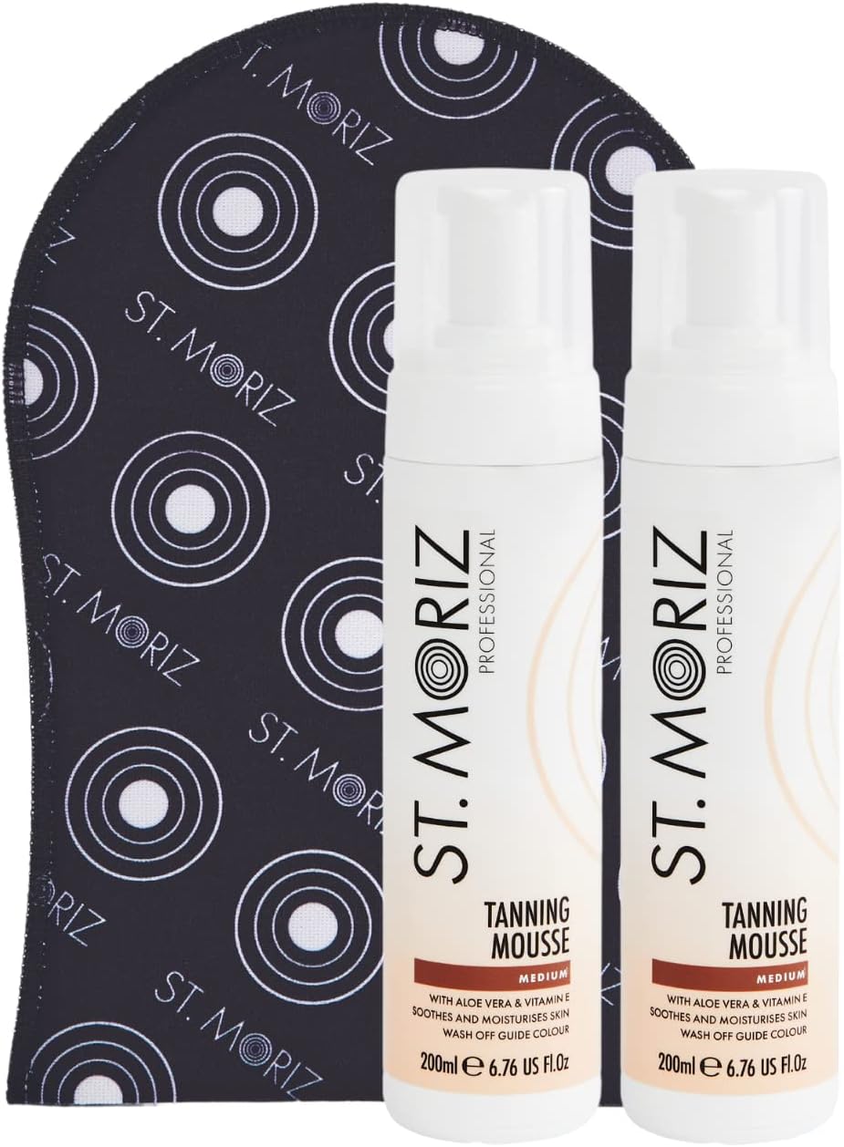 St. Moriz Zelfbruinende mousse medium 2 x 200 ml – 1 x St. Moriz applicator