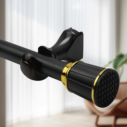 Miniatura 3 de 2 soportes de barra de cortina de madera de 1.378 in1.37 pulgadas de diámetro, soporte de barra de cortina antiguo resistente para poste de 1-25