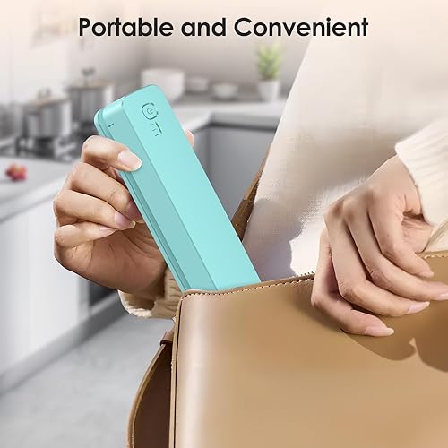 Miniatura 5 de FEPPO Sellador de bolsas, mini sellador de bolsas recargable de 3000 mAh con tira de calefacción de 6.2 pulgadas, sellado térmico portátil de 3