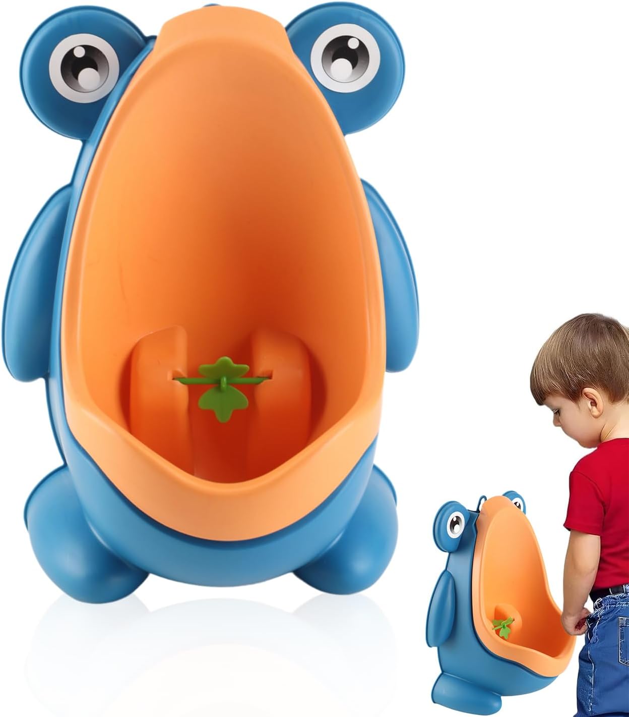 Agatige Potty Training Urinal, Wall Mounted Standing Position Toddler Toilet Boy Potty Training Toilet Potty Trainer with Funny Aiming Target for Boys Toddlers (Blue)