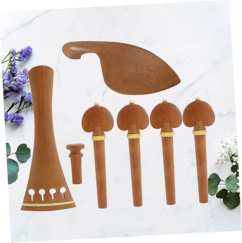 Miniatura 9 de OFFSCH 1 Set Violin Tailpiece Tools Violin Replacement Parts Violin Parts and Accessories Wood Violin Part Wooden Violin Fiddle Violin Pegs Violin