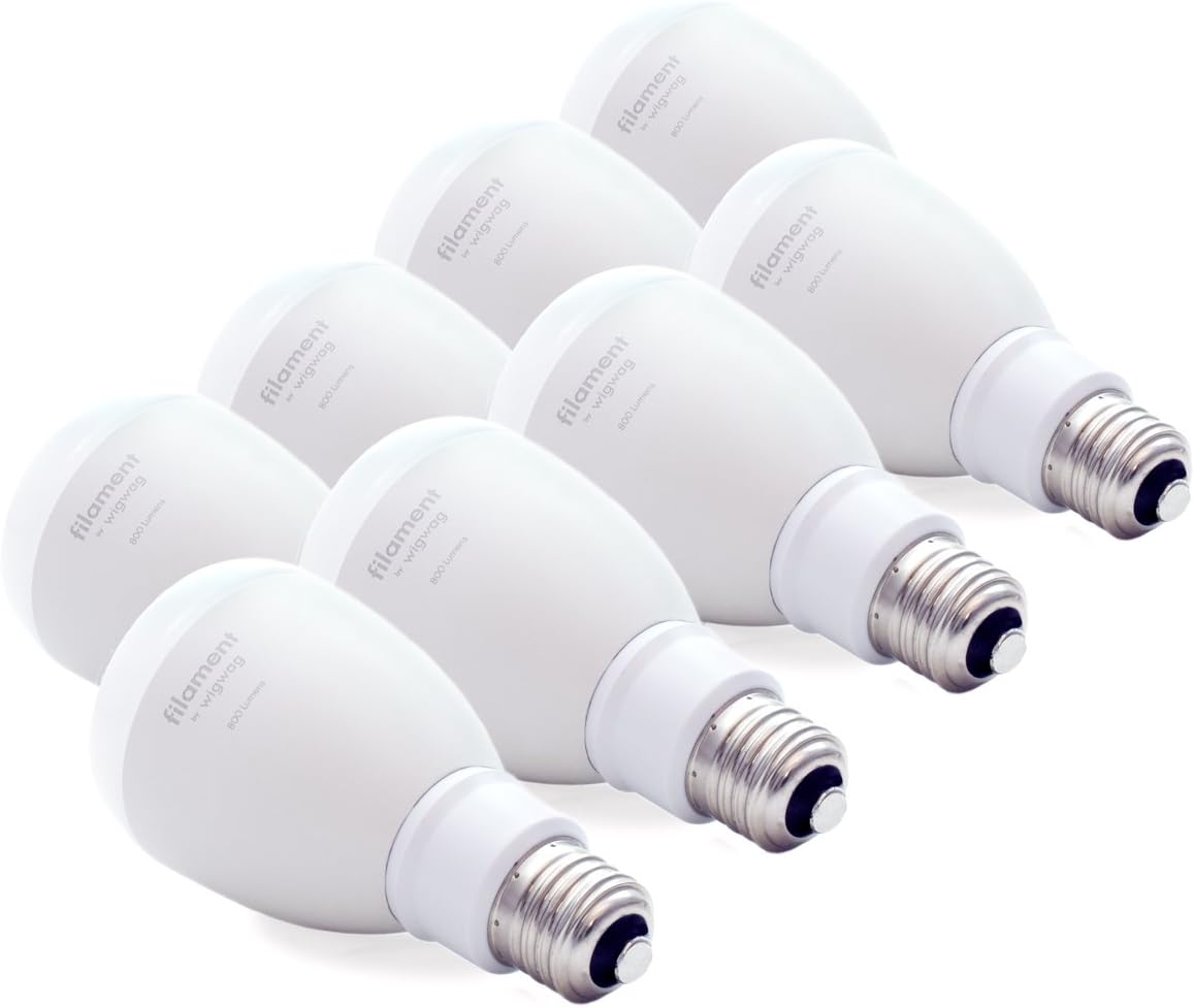 Filament Expansion Smart LED Light Bulb for WigWag Relay, Adjustable Warm to Cool Whites, Multicolor, Dimmable (Pack of 8)