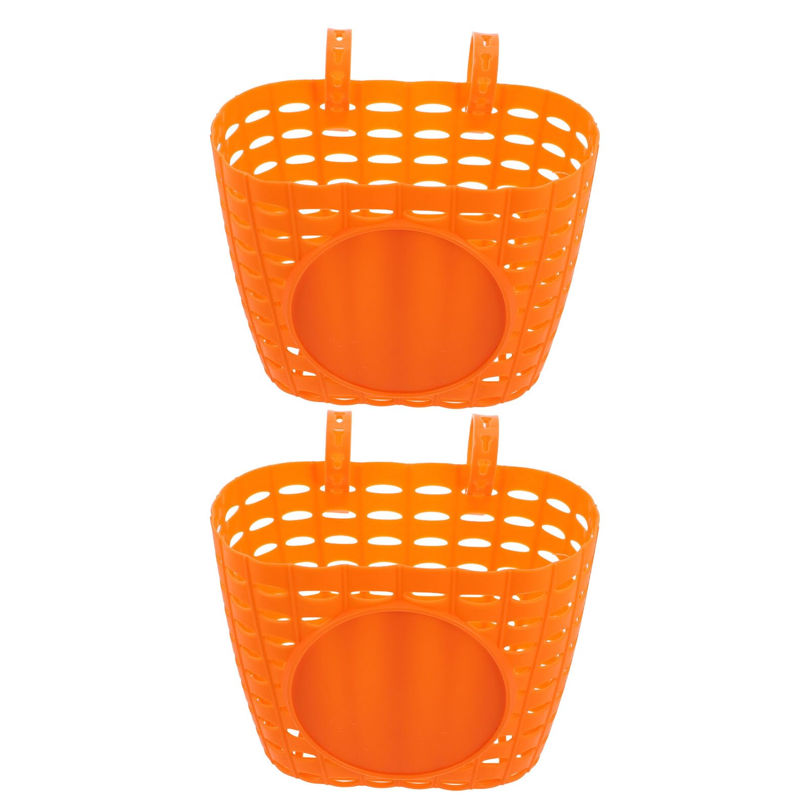 Cesta para Bicicleta Infantil de Plástico Naranja 2 Piezas para Manillar Multiusos para Bicicleta Patinete y Triciclo Ligera y Espaciosa para Juegos al Aire Libre y