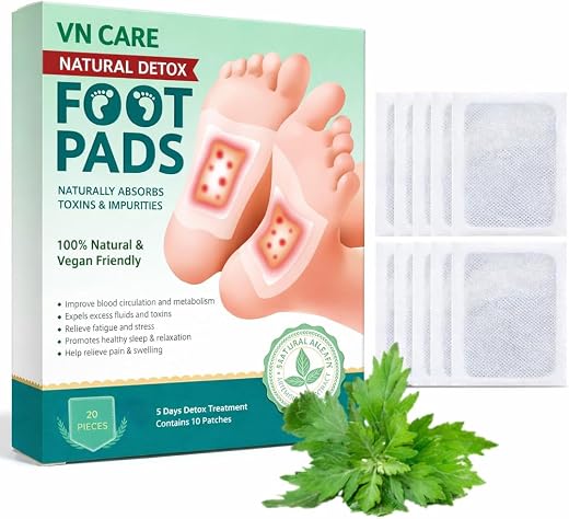 Vn care Detox Foot Patches for Weight Loss &amp; Toxin Removal | Ginger Herbal Foot Pads for Deep Cleansing, Fat Burning &amp; Pai...