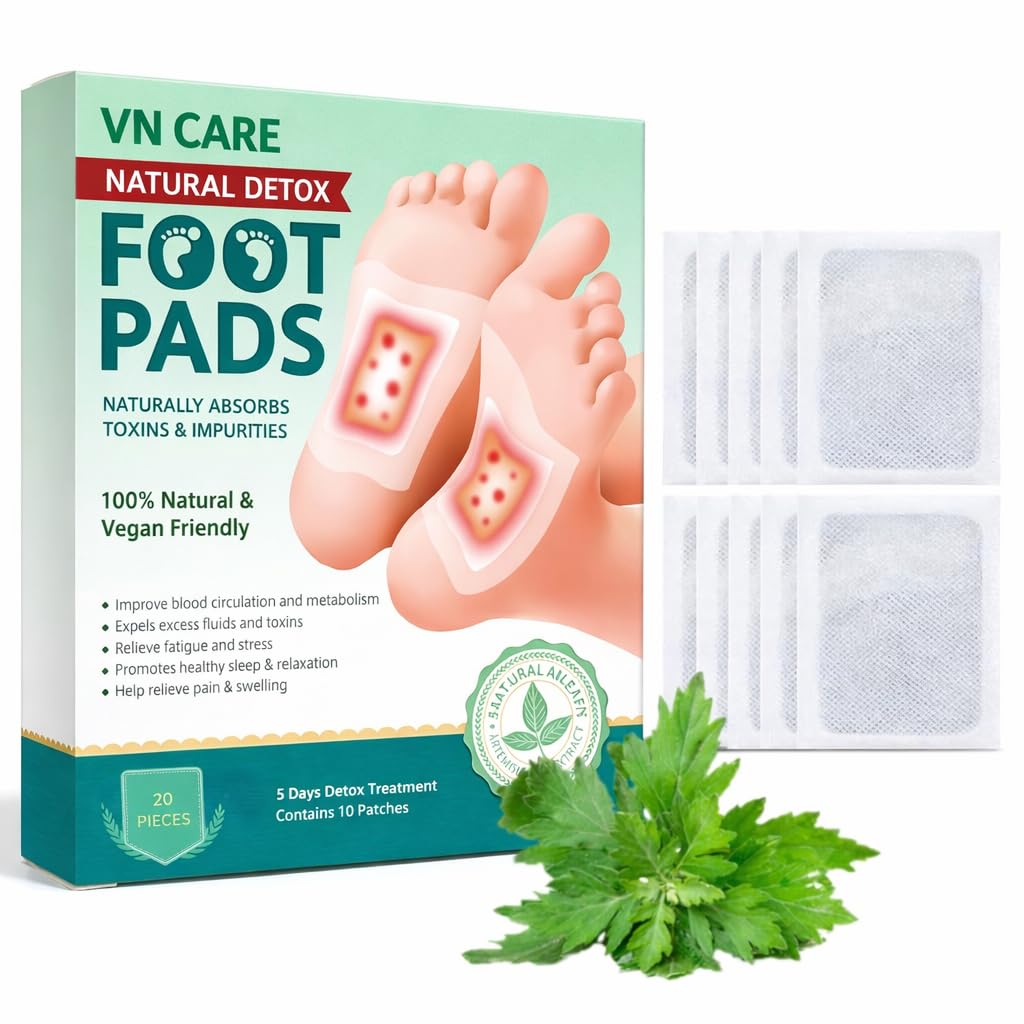 Vn care Detox Foot Patches for Weight Loss & Toxin Removal | Ginger Herbal Foot Pads for Deep Cleansing, Fat Burning & Pai...