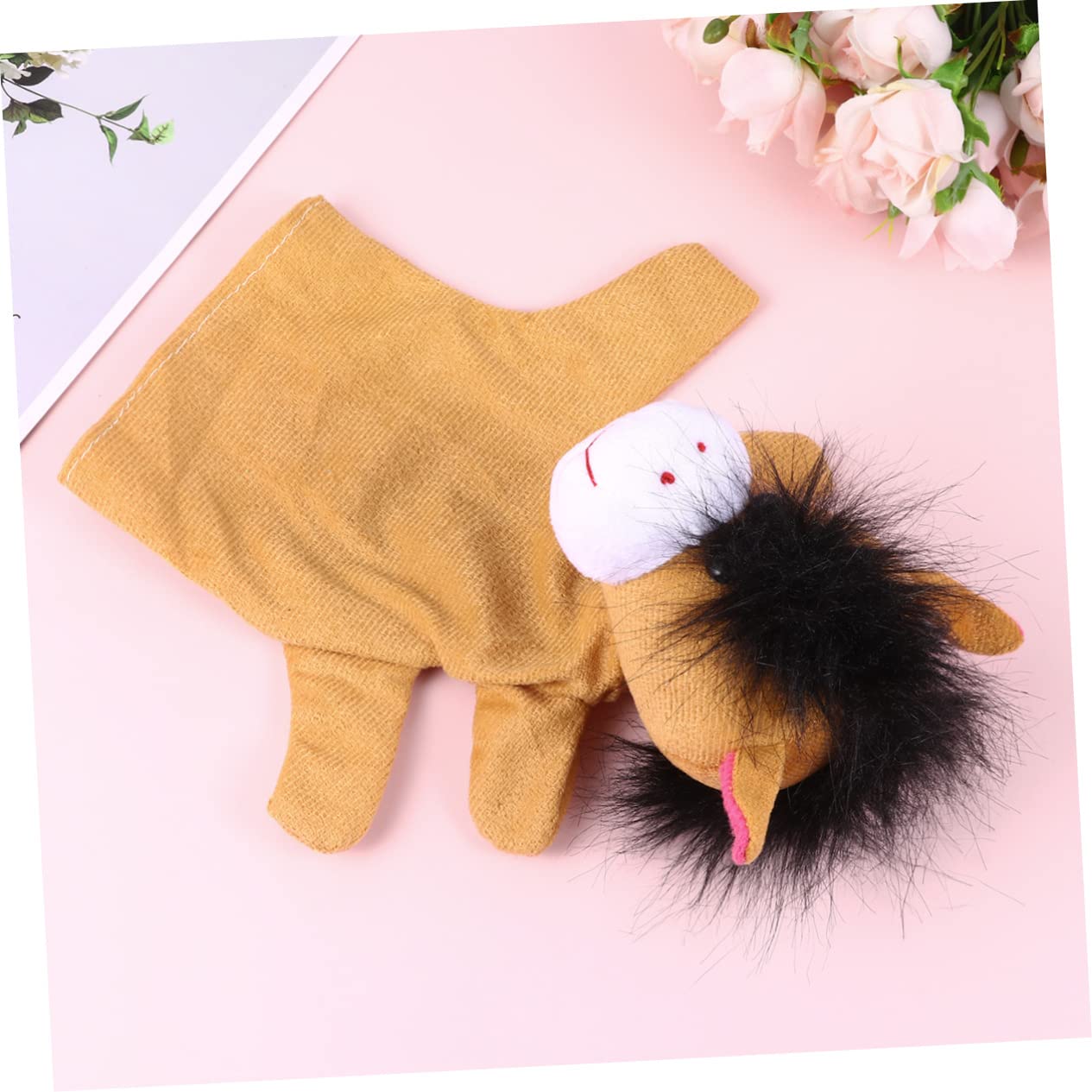 Toyvian 1pièce Poupée à Main Peluche Animal Cheval Jouet Forme De à Doigts Accessoire pour