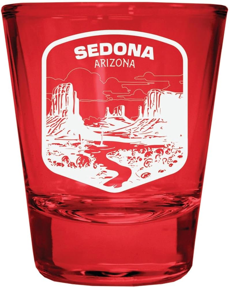 Vaso Tequilero Grabado Sedona Arizona Souvenir 2 oz - Pack de 4