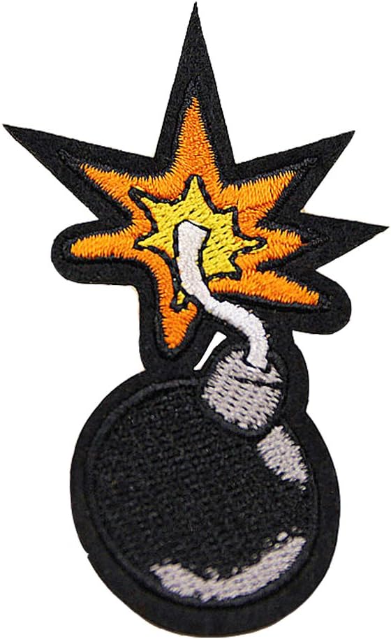 HUIXUN Bomb Iron on Patch Sewing on Embroidered Applique Sewing Patch Clothes Stickers Garment DIY Apparel Accessories 5 Pieces
