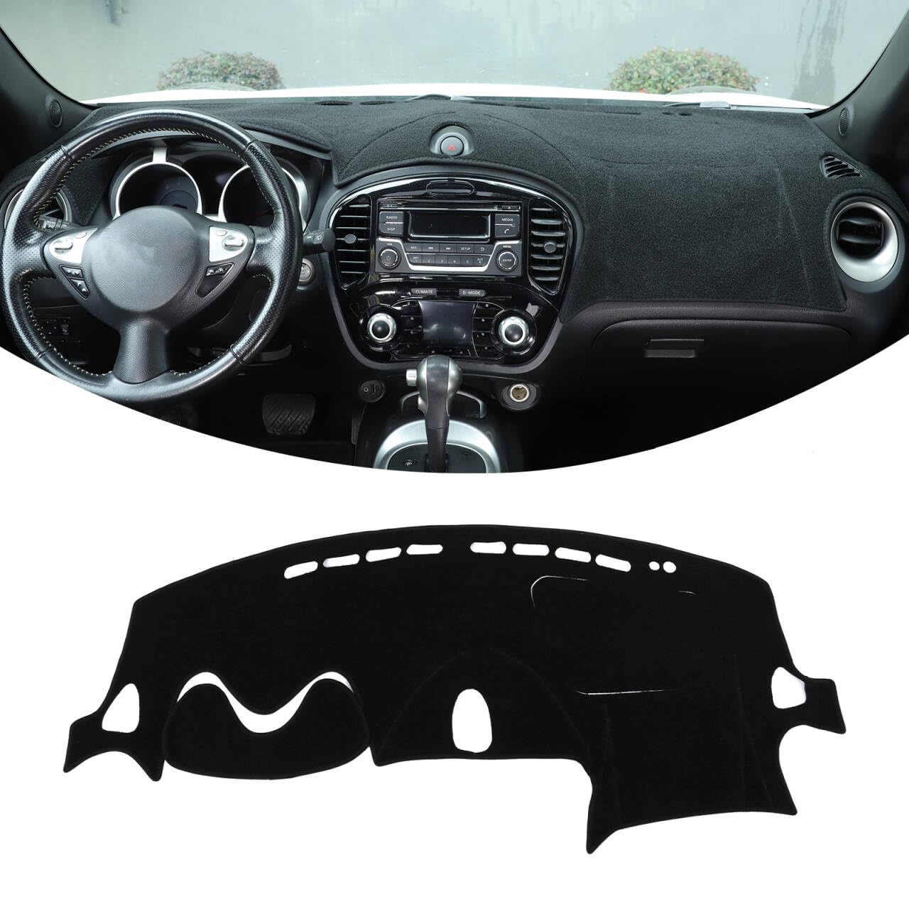 3 pezzi di copertura per cruscotto, compatibile con auto ESQ (2011-2019), copertura contro il sole e il calore, antiriflesso, nero, per guida a sinistra