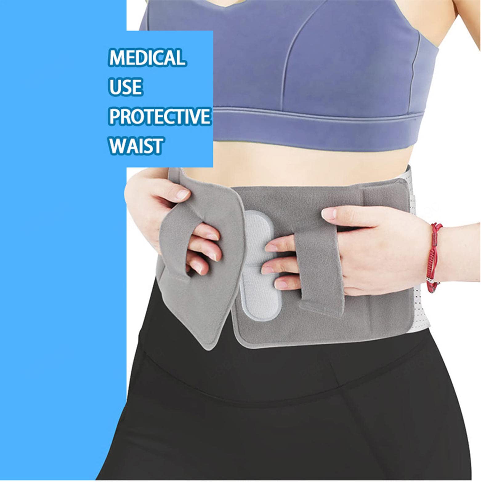 Corrector postural, Soporte Lumbar Ajustable y Protector, cinturón Lumbar Ajustable de Neopreno con Doble tracción para la Parte Baja de la Espalda - Alivio del Dolor de Espalda/