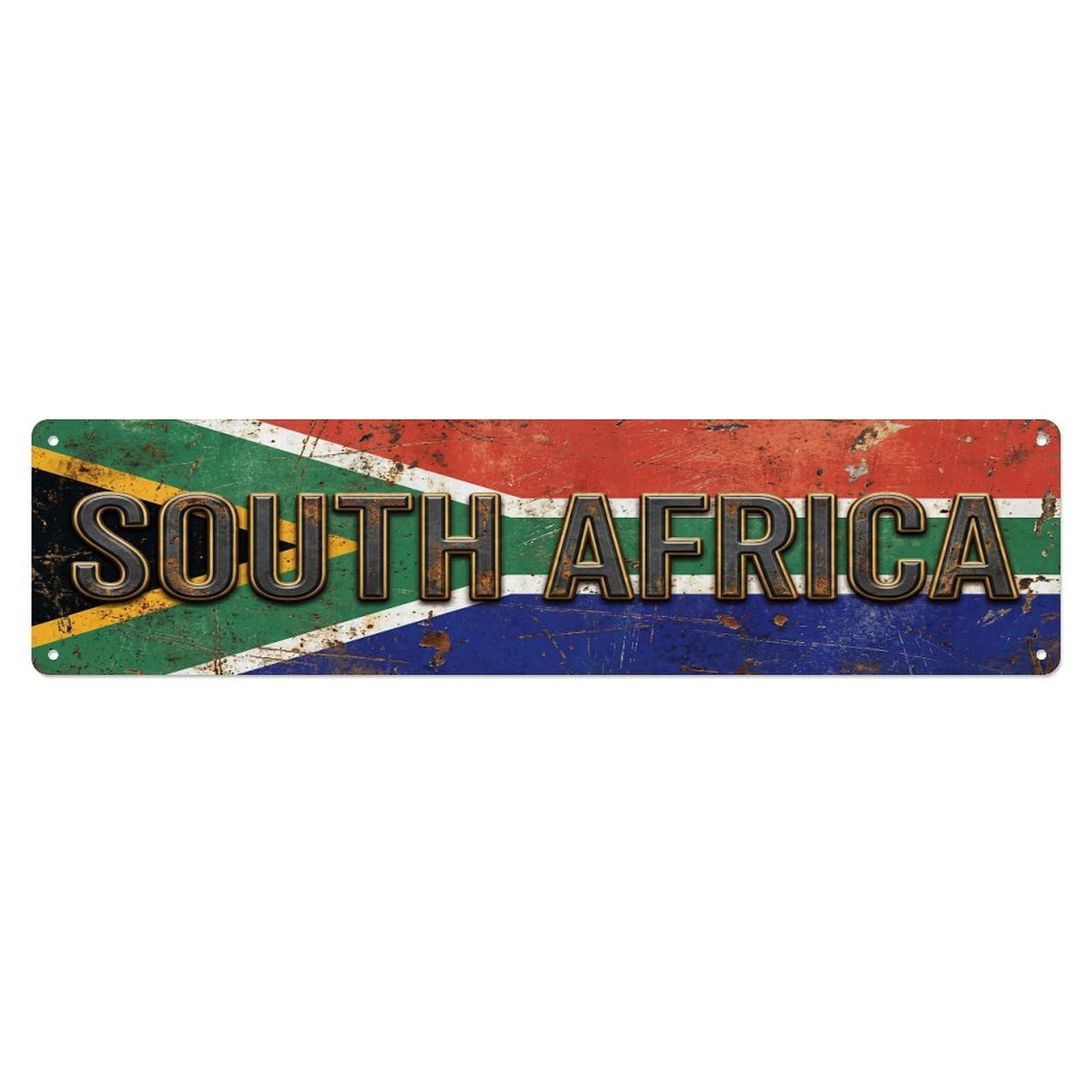 Vintage South Africa Flag Pattern Metal Tin Sign