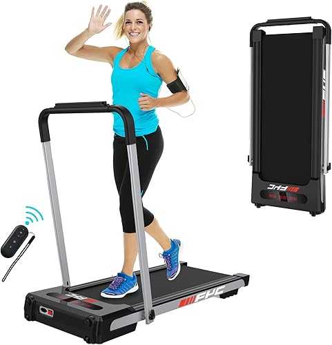 Cinta de correr 2 en 1 para debajo del escritorio, caminadora plegable para el hogar, sin instalación, máquina eléctrica compacta para correr,